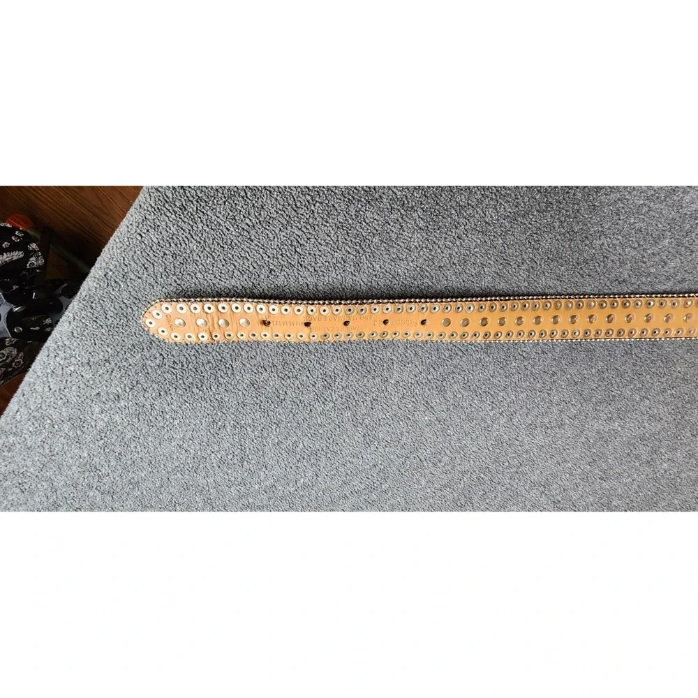 Nocona Women's,Girls Genuine Brown Leather Rhinestones Studded Belt Size 22‎